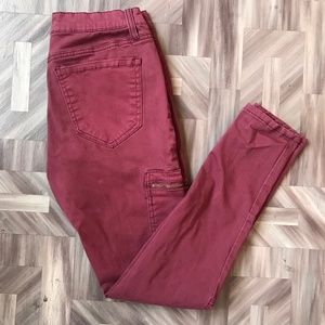 Mudd Stretch Skinny Maroon Pants Junior sz 7